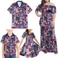 Manuia le Kerisimasi American Samoa Family Matching Off Shoulder Maxi Dress and Hawaiian Shirt Pacific Patchwork Xmas Vibes LT9 - Polynesian Pride