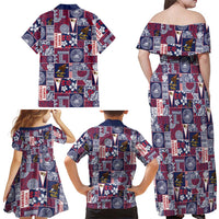 Manuia le Kerisimasi American Samoa Family Matching Off Shoulder Maxi Dress and Hawaiian Shirt Pacific Patchwork Xmas Vibes LT9 - Polynesian Pride