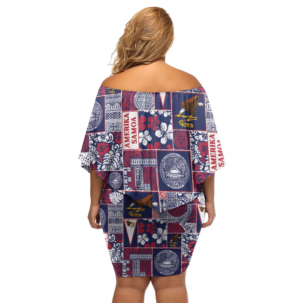 Manuia le Kerisimasi American Samoa Family Matching Off Shoulder Short Dress and Hawaiian Shirt Pacific Patchwork Xmas Vibes LT9 - Polynesian Pride