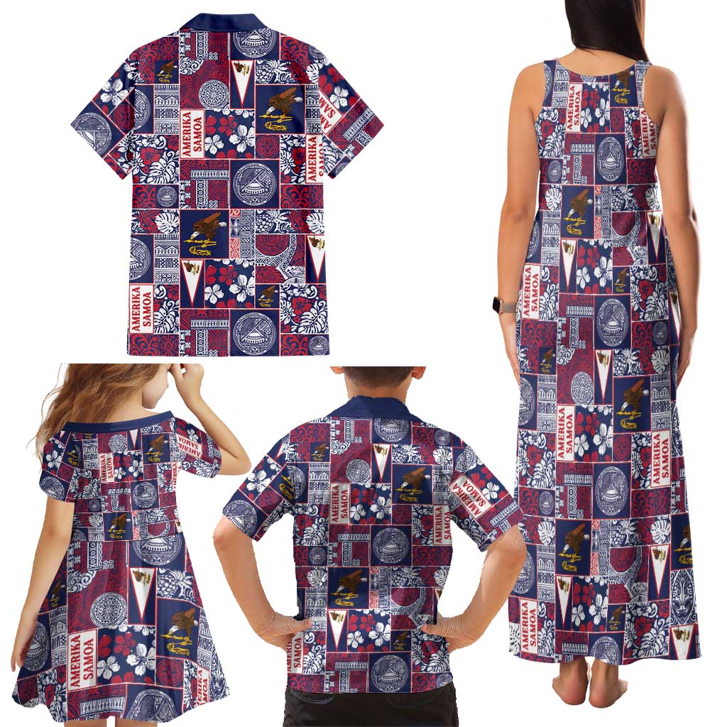 Manuia le Kerisimasi American Samoa Family Matching Tank Maxi Dress and Hawaiian Shirt Pacific Patchwork Xmas Vibes LT9 - Polynesian Pride