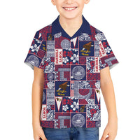 Manuia le Kerisimasi American Samoa Family Matching Tank Maxi Dress and Hawaiian Shirt Pacific Patchwork Xmas Vibes LT9 Son's Shirt Blue - Polynesian Pride