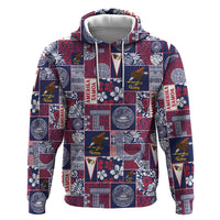 Manuia le Kerisimasi American Samoa Hoodie Pacific Patchwork Xmas Vibes LT9 Pullover Hoodie Blue - Polynesian Pride