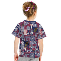 Manuia le Kerisimasi American Samoa Kid T Shirt Pacific Patchwork Xmas Vibes - Polynesian Pride