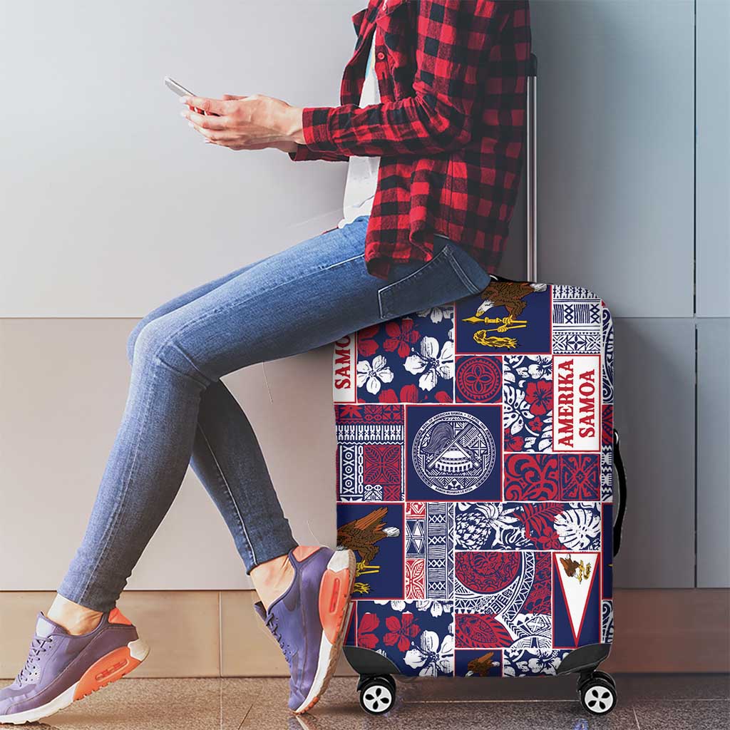 Manuia le Kerisimasi American Samoa Luggage Cover Pacific Patchwork Xmas Vibes - Polynesian Pride