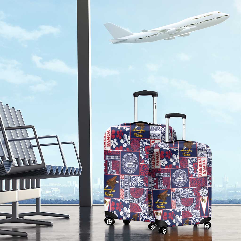 Manuia le Kerisimasi American Samoa Luggage Cover Pacific Patchwork Xmas Vibes - Polynesian Pride