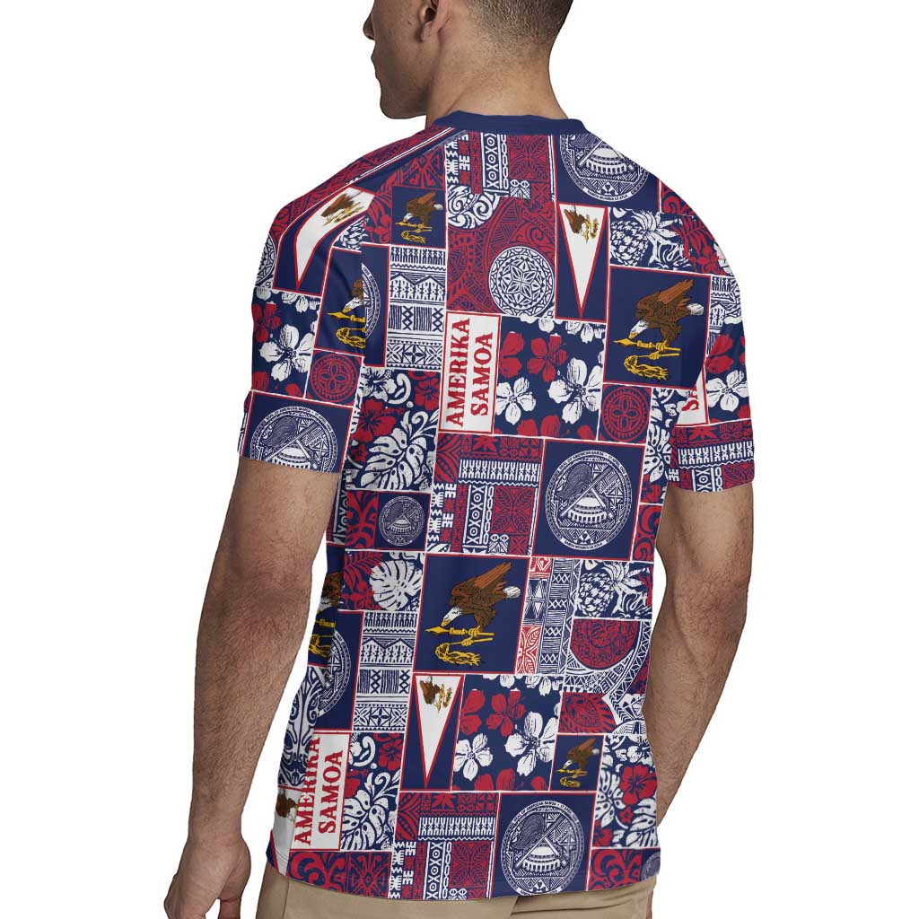 Manuia le Kerisimasi American Samoa Rugby Jersey Pacific Patchwork Xmas Vibes - Polynesian Pride