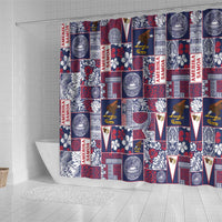 Manuia le Kerisimasi American Samoa Shower Curtain Pacific Patchwork Xmas Vibes LT9 - Polynesian Pride