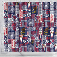 Manuia le Kerisimasi American Samoa Shower Curtain Pacific Patchwork Xmas Vibes LT9 - Polynesian Pride