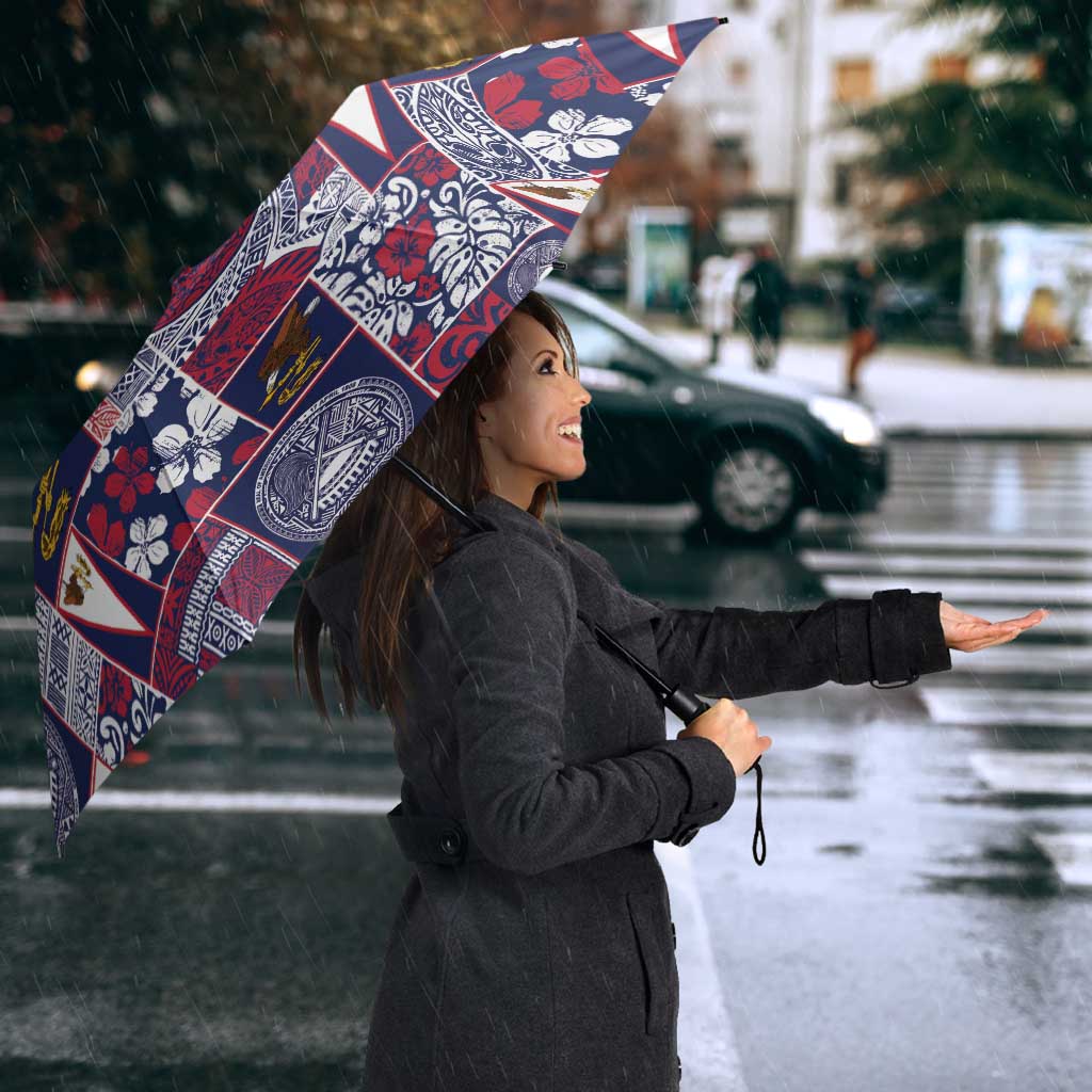 Manuia le Kerisimasi American Samoa Umbrella Pacific Patchwork Xmas Vibes - Polynesian Pride