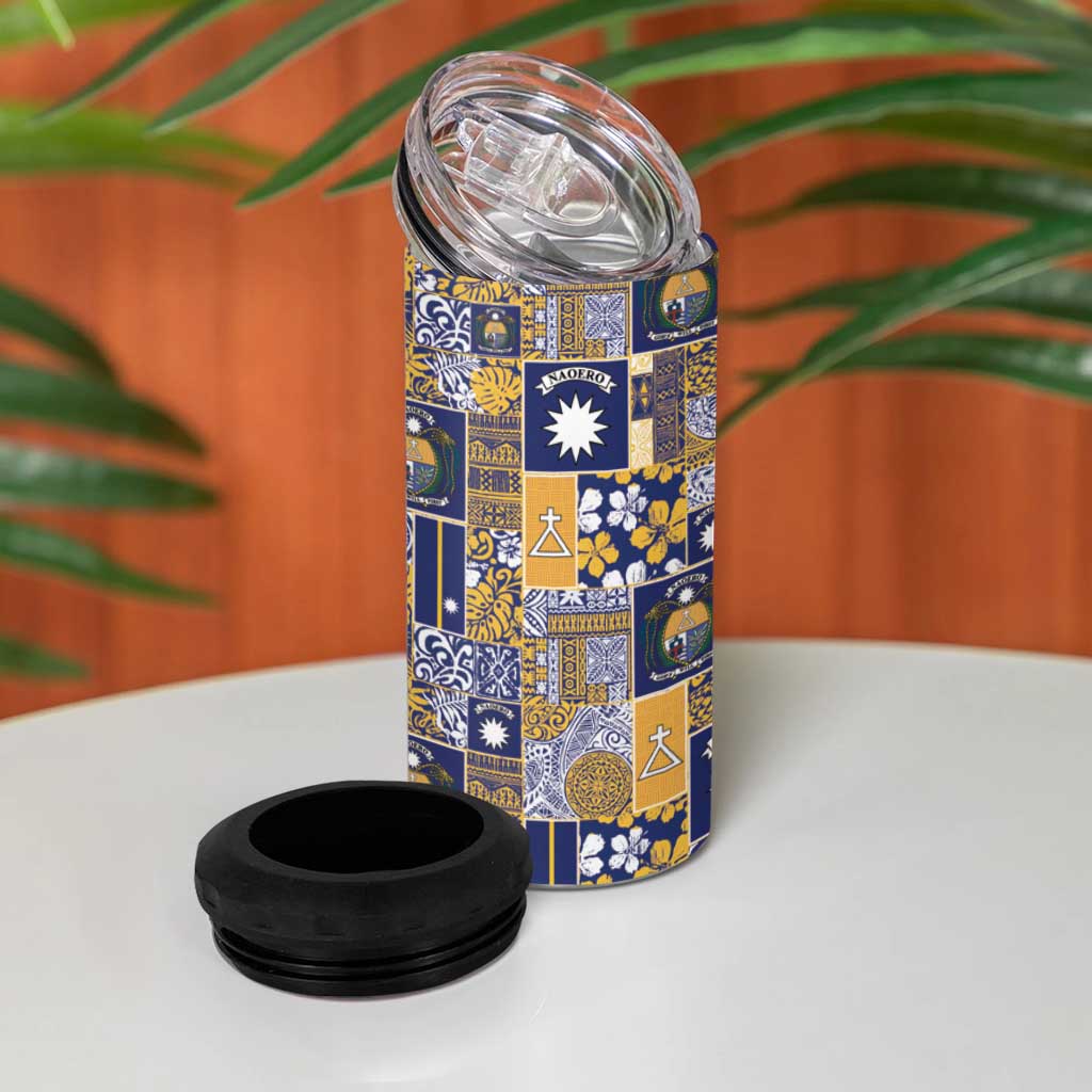 Ekamawir omo Nauru 4 in 1 Can Cooler Tumbler Pacific Patchwork Xmas Vibes - Polynesian Pride