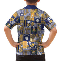 Ekamawir omo Nauru Family Matching Long Sleeve Bodycon Dress and Hawaiian Shirt Pacific Patchwork Xmas Vibes LT9 - Polynesian Pride