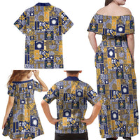 Ekamawir omo Nauru Family Matching Off Shoulder Maxi Dress and Hawaiian Shirt Pacific Patchwork Xmas Vibes LT9 - Polynesian Pride