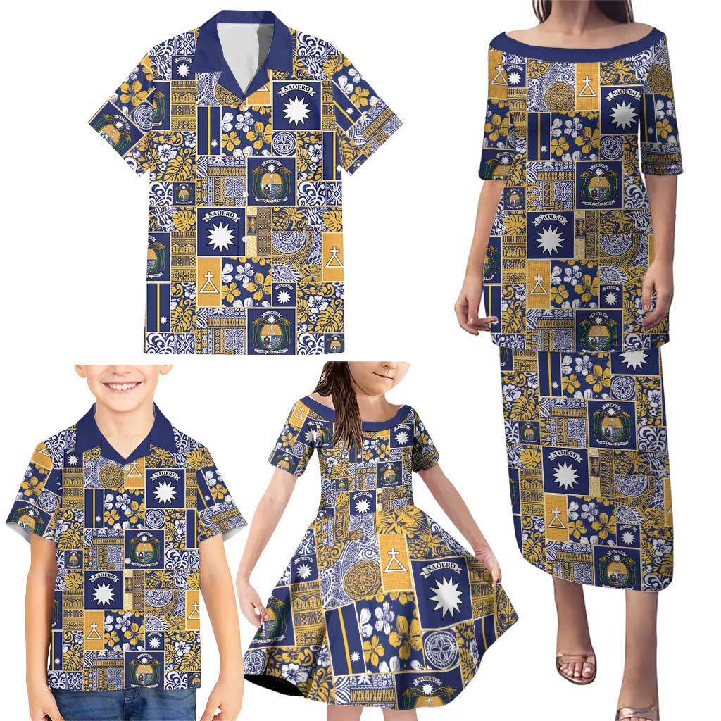 Ekamawir omo Nauru Family Matching Puletasi and Hawaiian Shirt Pacific Patchwork Xmas Vibes - Polynesian Pride