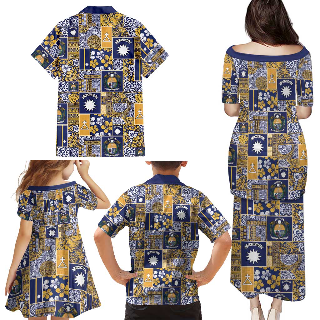 Ekamawir omo Nauru Family Matching Puletasi and Hawaiian Shirt Pacific Patchwork Xmas Vibes - Polynesian Pride