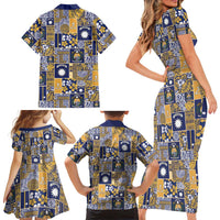 Ekamawir omo Nauru Family Matching Short Sleeve Bodycon Dress and Hawaiian Shirt Pacific Patchwork Xmas Vibes LT9 - Polynesian Pride