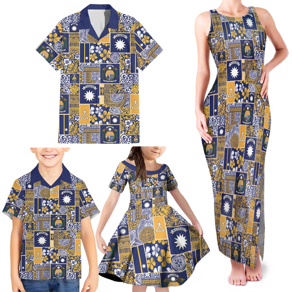 Ekamawir omo Nauru Family Matching Tank Maxi Dress and Hawaiian Shirt Pacific Patchwork Xmas Vibes - Polynesian Pride