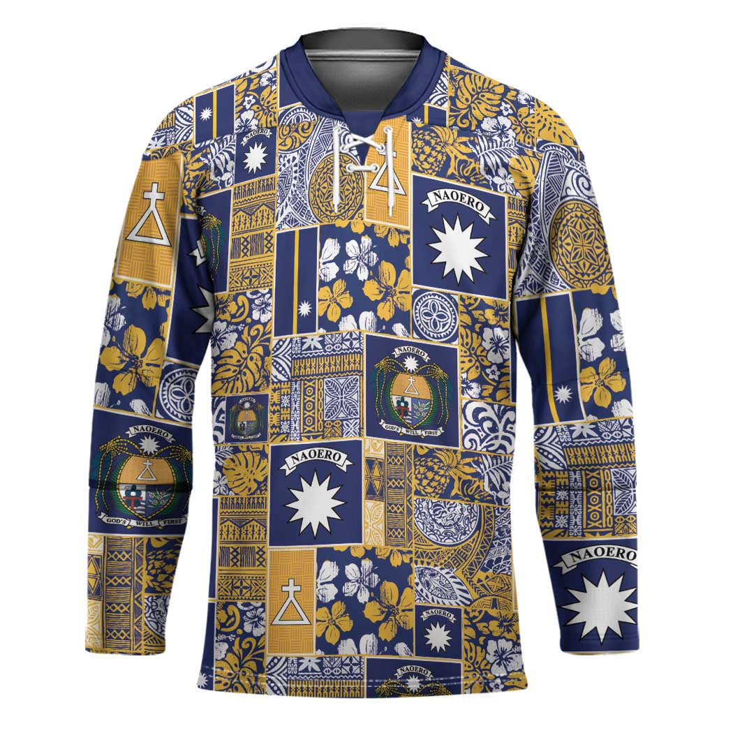 Ekamawir omo Nauru Hockey Jersey Pacific Patchwork Xmas Vibes - Polynesian Pride