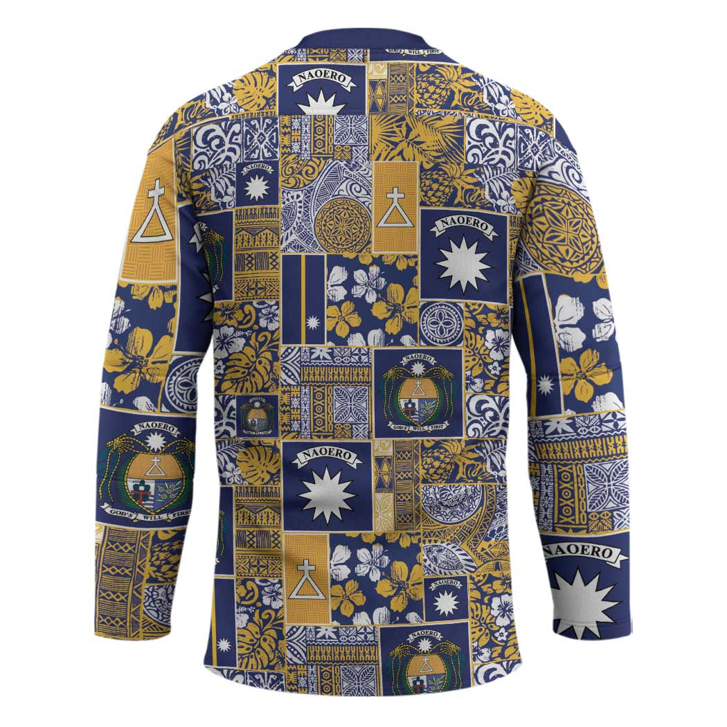 Ekamawir omo Nauru Hockey Jersey Pacific Patchwork Xmas Vibes - Polynesian Pride