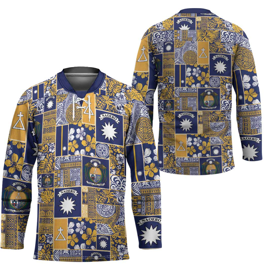 Ekamawir omo Nauru Hockey Jersey Pacific Patchwork Xmas Vibes - Polynesian Pride