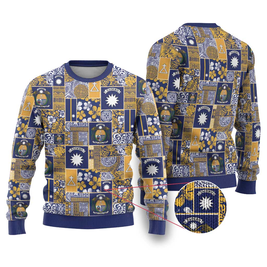 Ekamawir omo Nauru Ugly Christmas Sweater Pacific Patchwork Xmas Vibes - Polynesian Pride