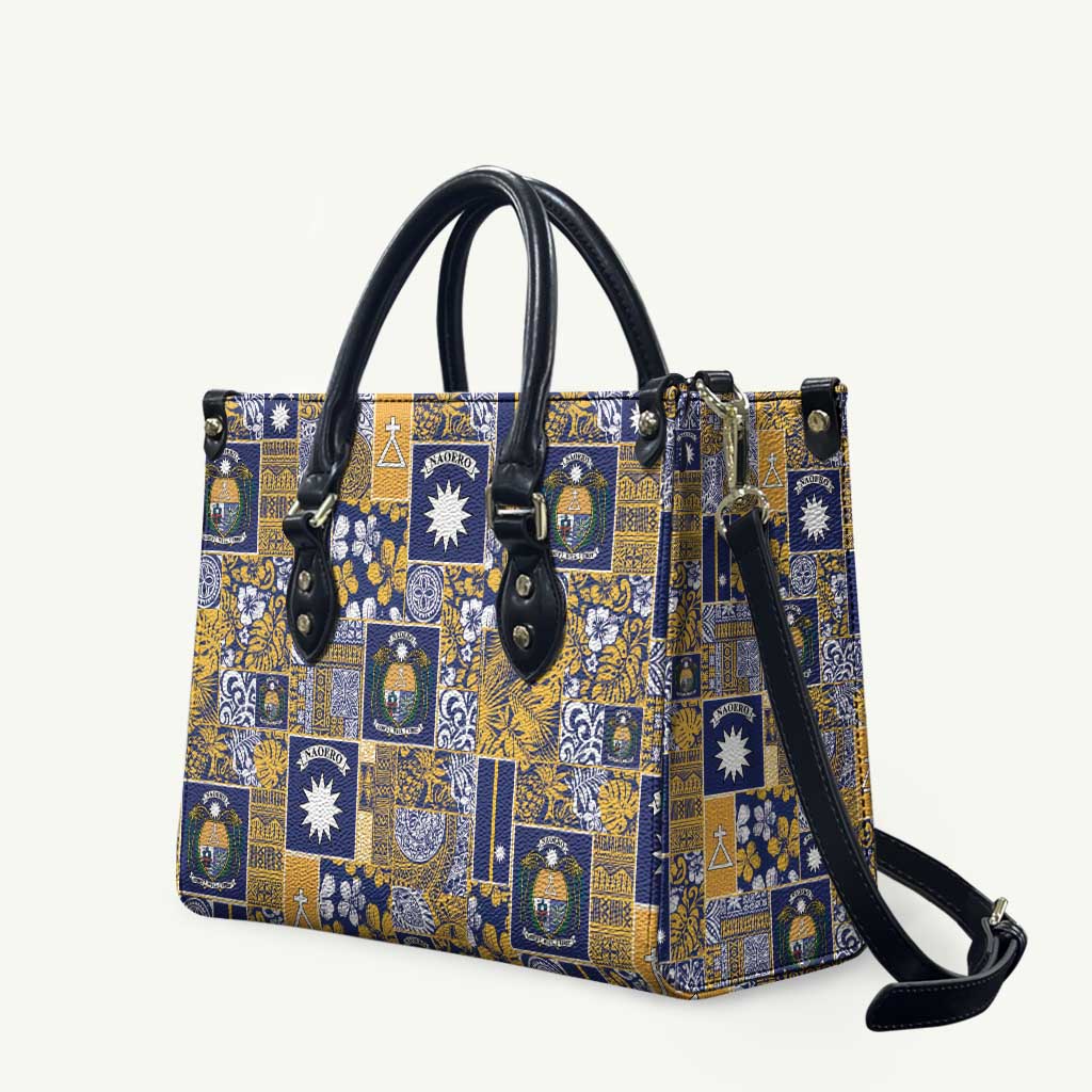 Ekamawir omo Nauru Leather Bag Pacific Patchwork Xmas Vibes - Polynesian Pride
