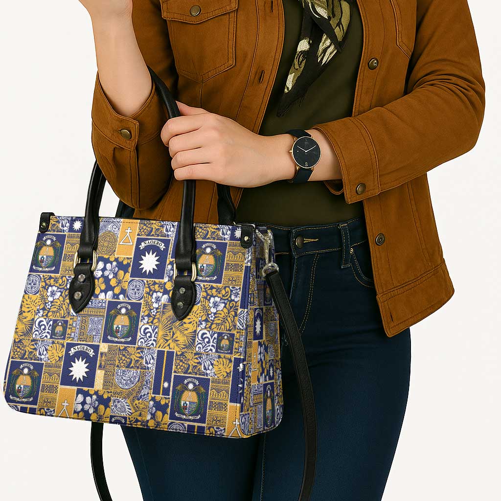 Ekamawir omo Nauru Leather Bag Pacific Patchwork Xmas Vibes - Polynesian Pride