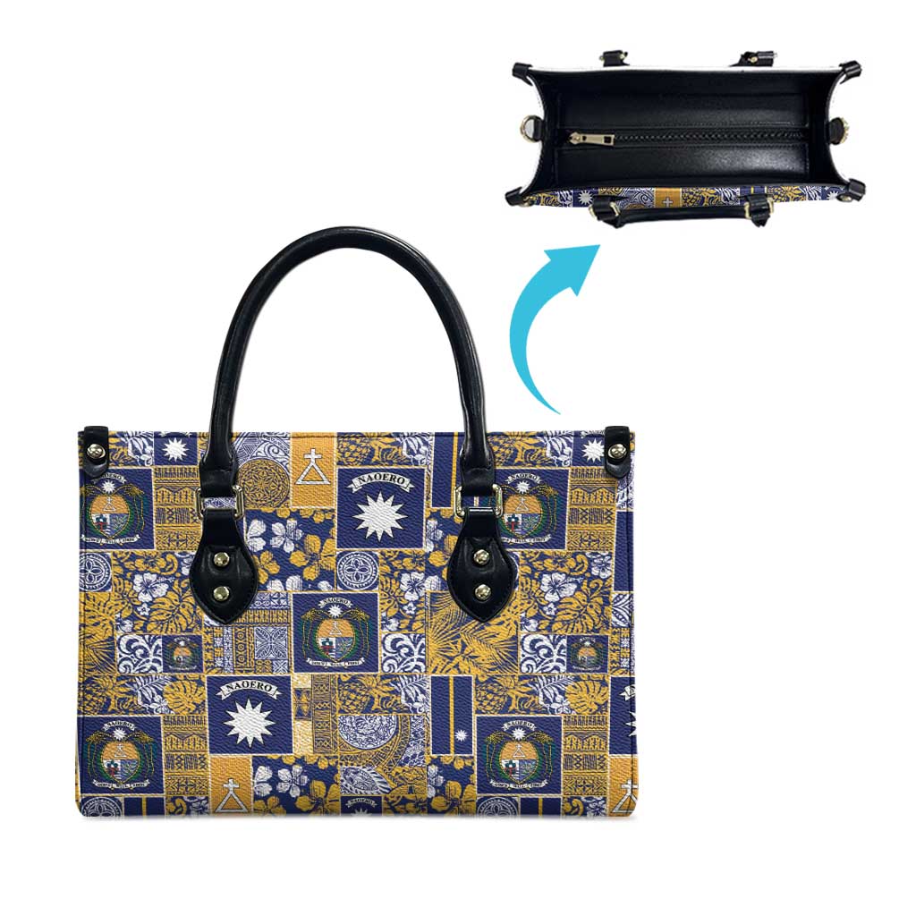 Ekamawir omo Nauru Leather Bag Pacific Patchwork Xmas Vibes - Polynesian Pride