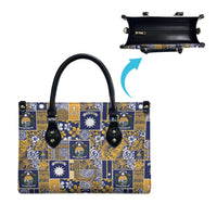 Ekamawir omo Nauru Leather Bag Pacific Patchwork Xmas Vibes - Polynesian Pride
