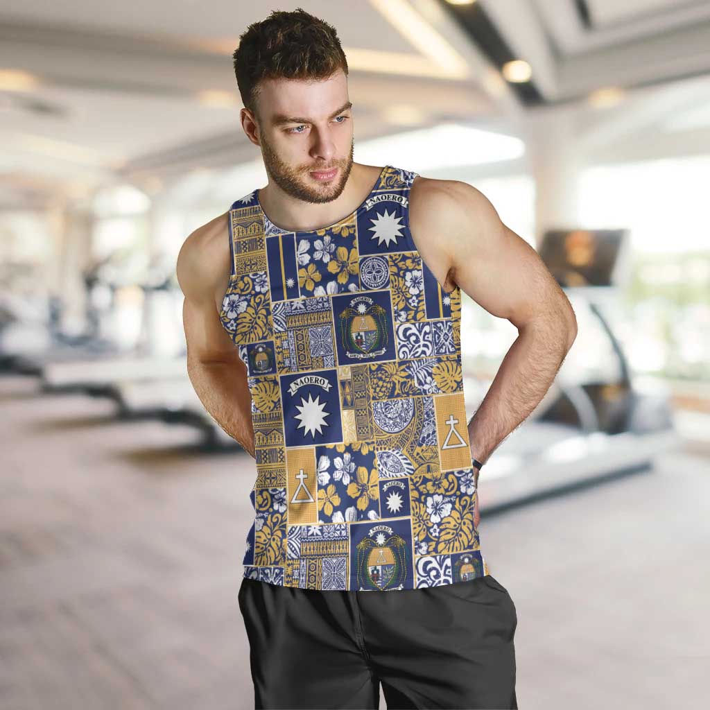 Ekamawir omo Nauru Men Tank Top Pacific Patchwork Xmas Vibes - Polynesian Pride