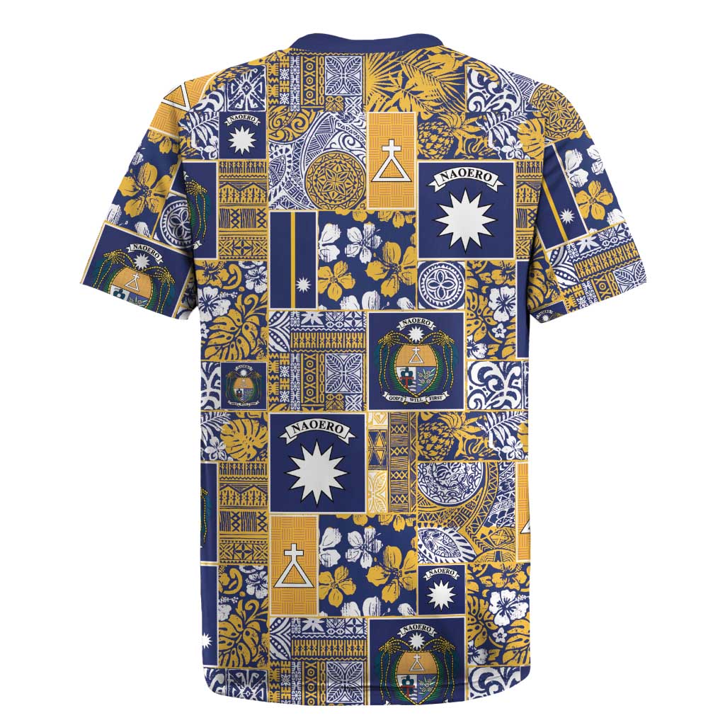 Ekamawir omo Nauru Rugby Jersey Pacific Patchwork Xmas Vibes - Polynesian Pride