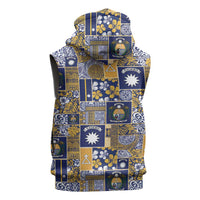 Ekamawir omo Nauru Sleeveless Hoodie Pacific Patchwork Xmas Vibes - Polynesian Pride