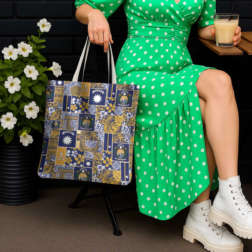 Ekamawir omo Nauru Tote Bag Pacific Patchwork Xmas Vibes - Polynesian Pride