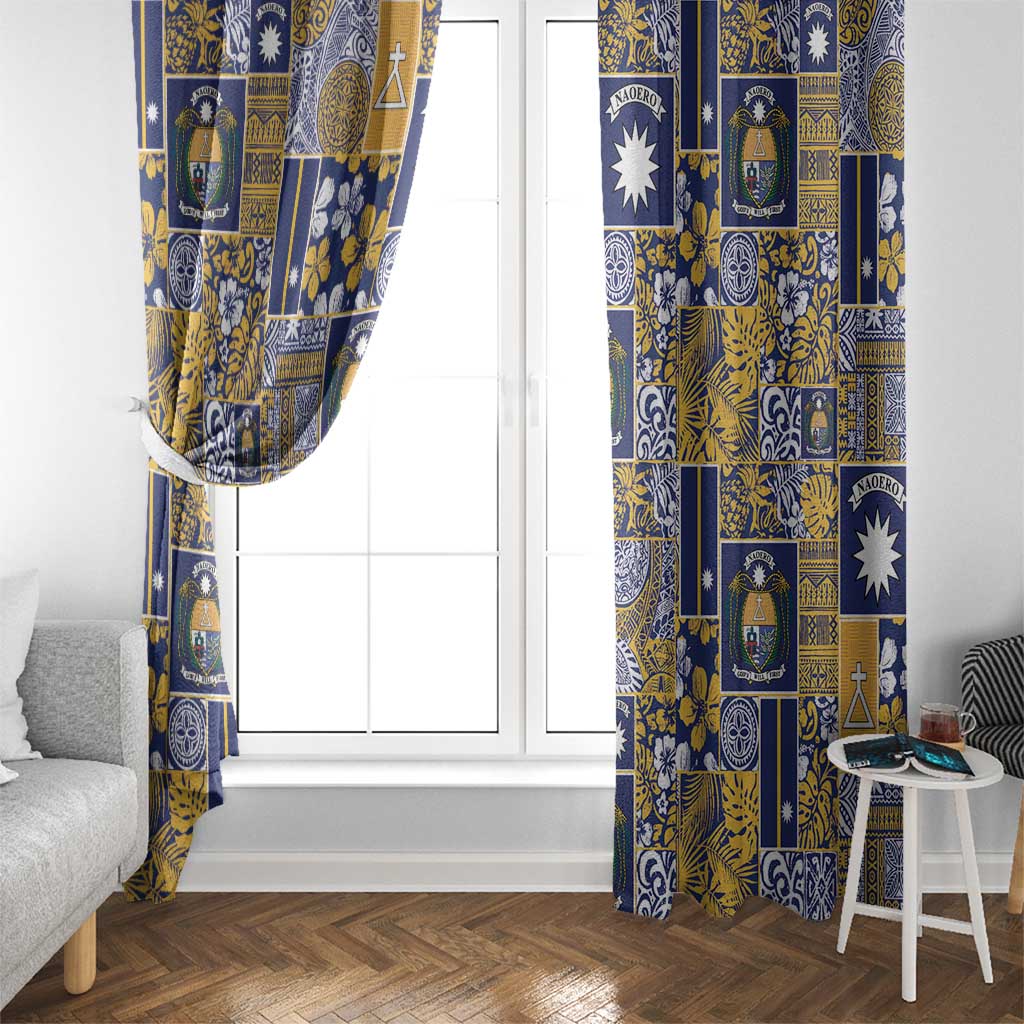 Ekamawir omo Nauru Window Curtain Pacific Patchwork Xmas Vibes - Polynesian Pride