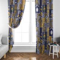 Ekamawir omo Nauru Window Curtain Pacific Patchwork Xmas Vibes - Polynesian Pride