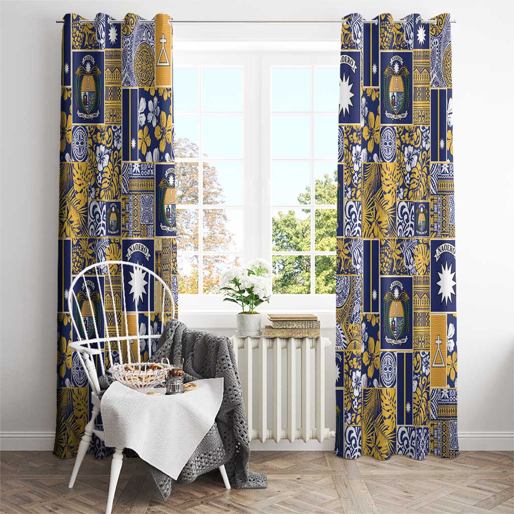Ekamawir omo Nauru Window Curtain Pacific Patchwork Xmas Vibes - Polynesian Pride