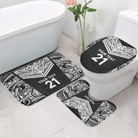 New Zealand Black Fern Custom Bathroom Set Maori Tukutuku Black-white Motif LT9 - Polynesian Pride