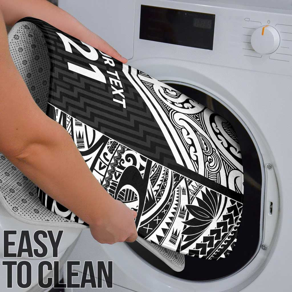 New Zealand Black Fern Custom Bathroom Set Maori Tukutuku Black-white Motif LT9 - Polynesian Pride