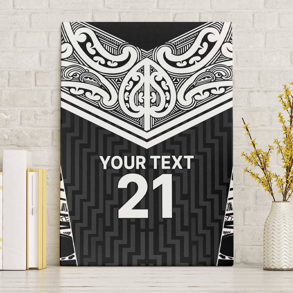 New Zealand Black Fern Custom Canvas Wall Art Maori Tukutuku Black-white Motif LT9 Without Frame White - Polynesian Pride