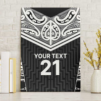 New Zealand Black Fern Custom Canvas Wall Art Maori Tukutuku Black-white Motif LT9 Without Frame White - Polynesian Pride