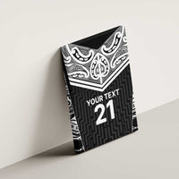 New Zealand Black Fern Custom Canvas Wall Art Maori Tukutuku Black-white Motif LT9 - Polynesian Pride