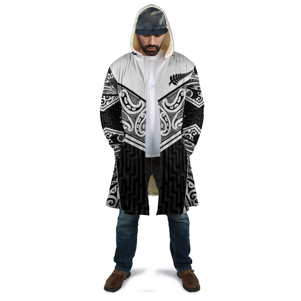 New Zealand Black Fern Custom Cloak Maori Tukutuku Black-white Motif LT9 - Polynesian Pride