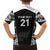 New Zealand Black Fern Custom Family Matching Off Shoulder Maxi Dress and Hawaiian Shirt Maori Tukutuku Black-white Motif