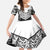 New Zealand Black Fern Custom Family Matching Off Shoulder Maxi Dress and Hawaiian Shirt Maori Tukutuku Black-white Motif