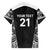 New Zealand Black Fern Custom Family Matching Off Shoulder Maxi Dress and Hawaiian Shirt Maori Tukutuku Black-white Motif
