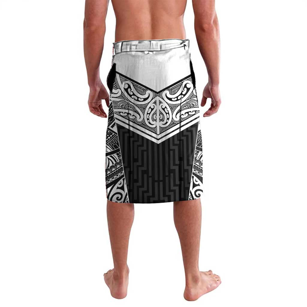 New Zealand Black Fern Custom Lavalava Maori Tukutuku Black-white Motif