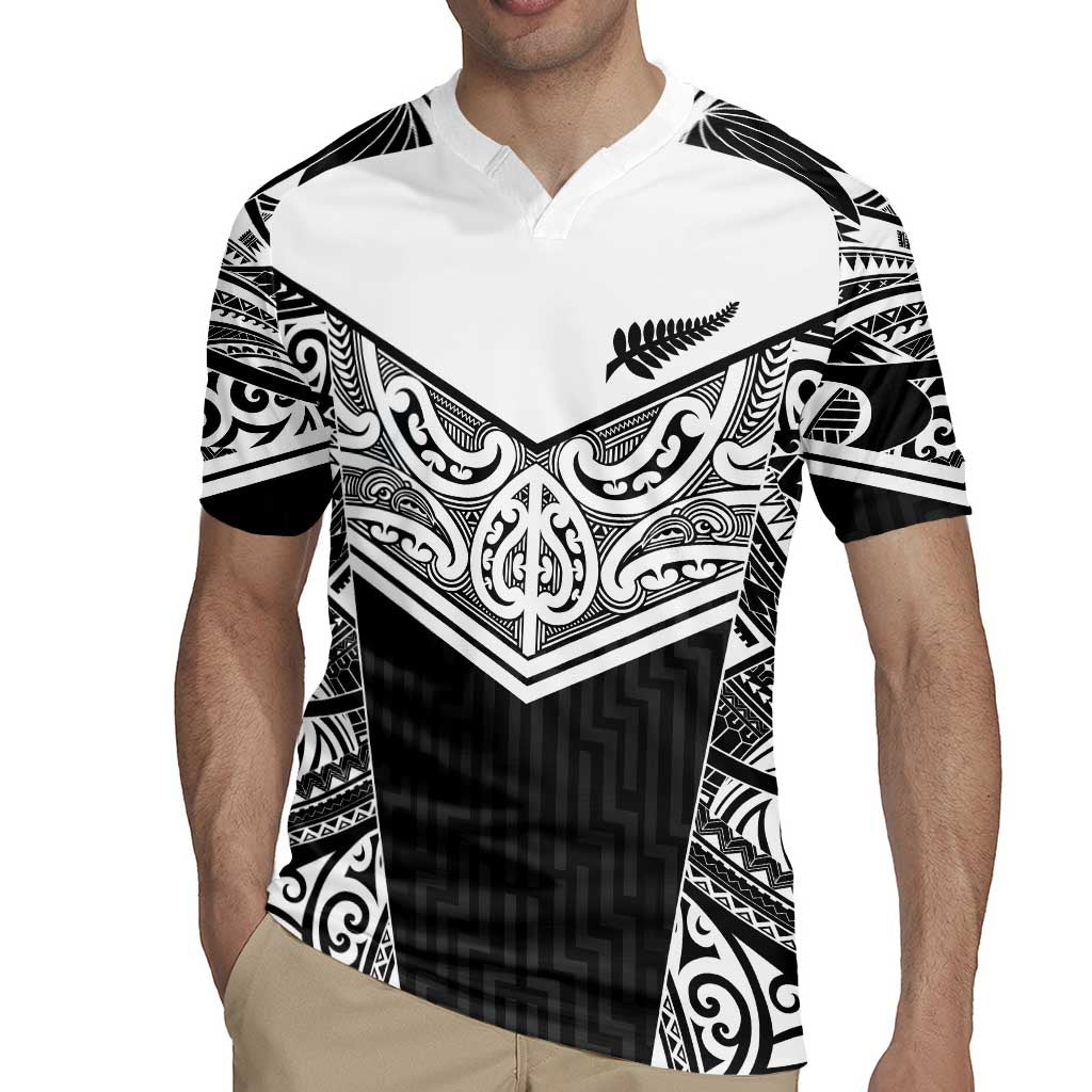 New Zealand Black Fern Custom Rugby Jersey Maori Tukutuku Black-white Motif LT9 - Polynesian Pride