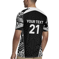 New Zealand Black Fern Custom Rugby Jersey Maori Tukutuku Black-white Motif LT9 - Polynesian Pride