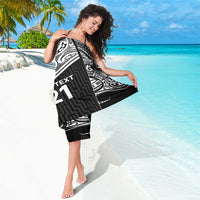 New Zealand Black Fern Custom Sarong Maori Tukutuku Black-white Motif LT9 - Polynesian Pride