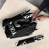 New Zealand Black Fern Custom Umbrella Maori Tukutuku Black-white Motif LT9 - Polynesian Pride
