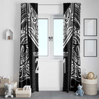New Zealand Black Fern Custom Window Curtain Maori Tukutuku Black-white Motif LT9 - Polynesian Pride